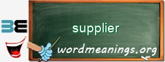 WordMeaning blackboard for supplier